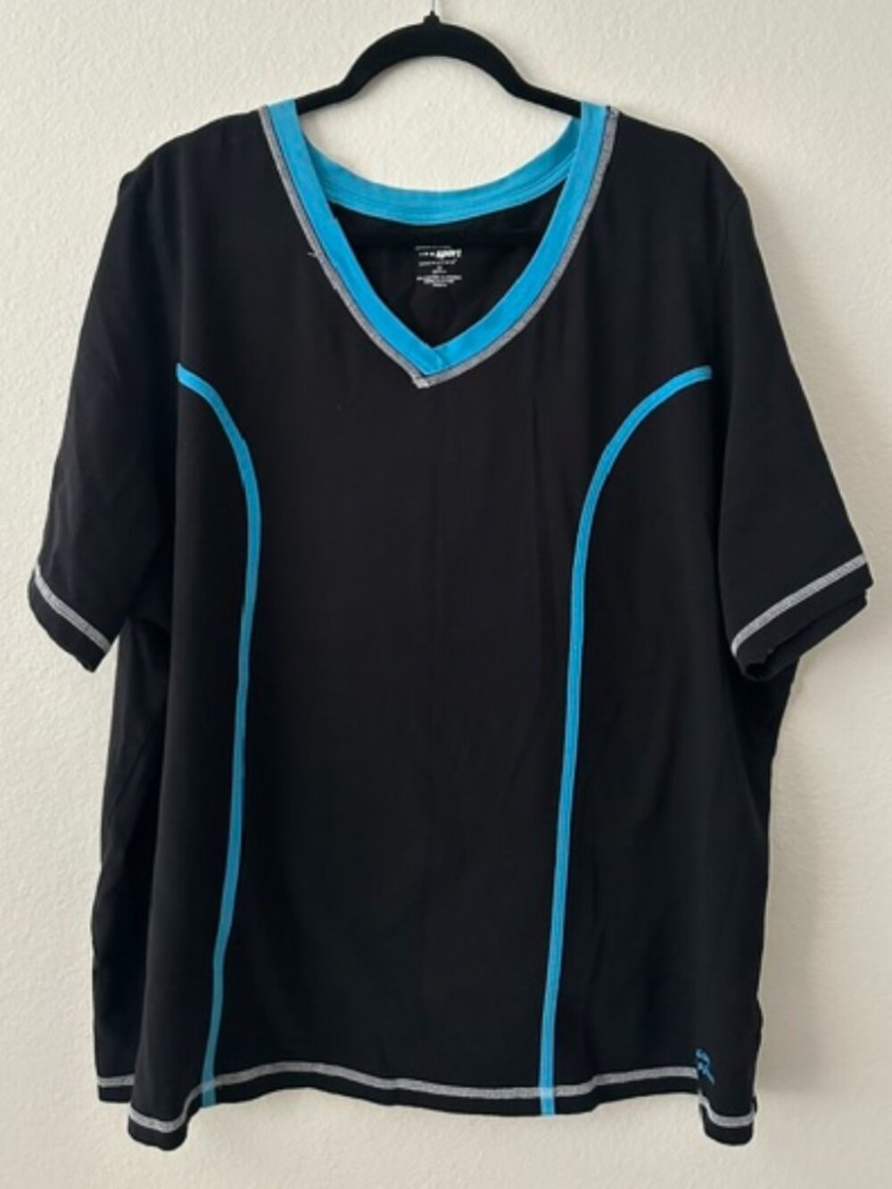 Liz & Me Sport Blue and Black Exercise Shirt | 2X